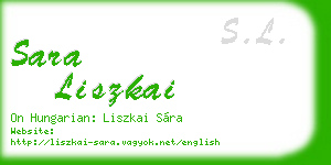 sara liszkai business card